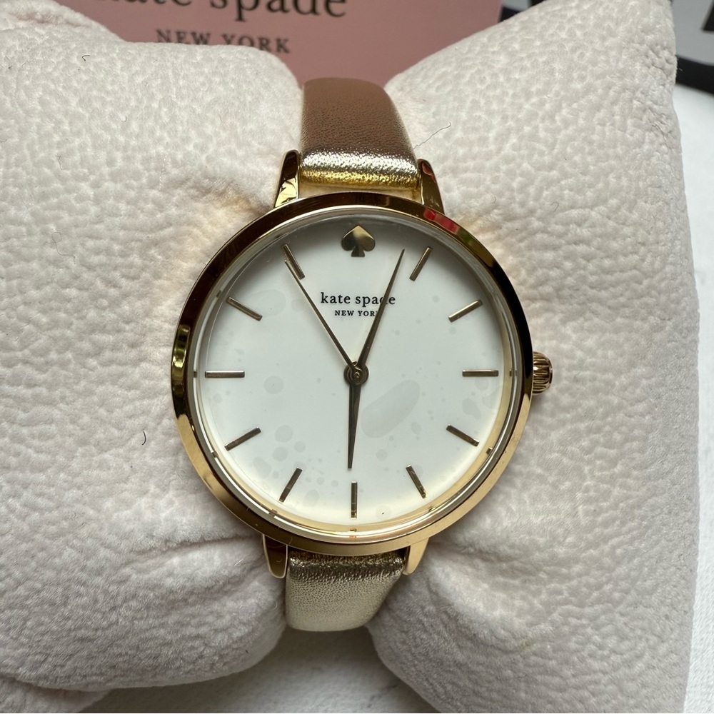 Kate Spade Gold-Tone Watch with White Face